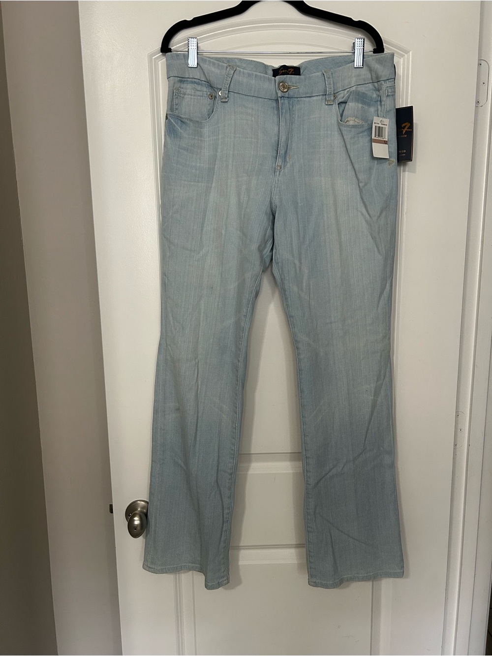 7 For All Mankind Light Blue Wide-Leg Flare Jeans